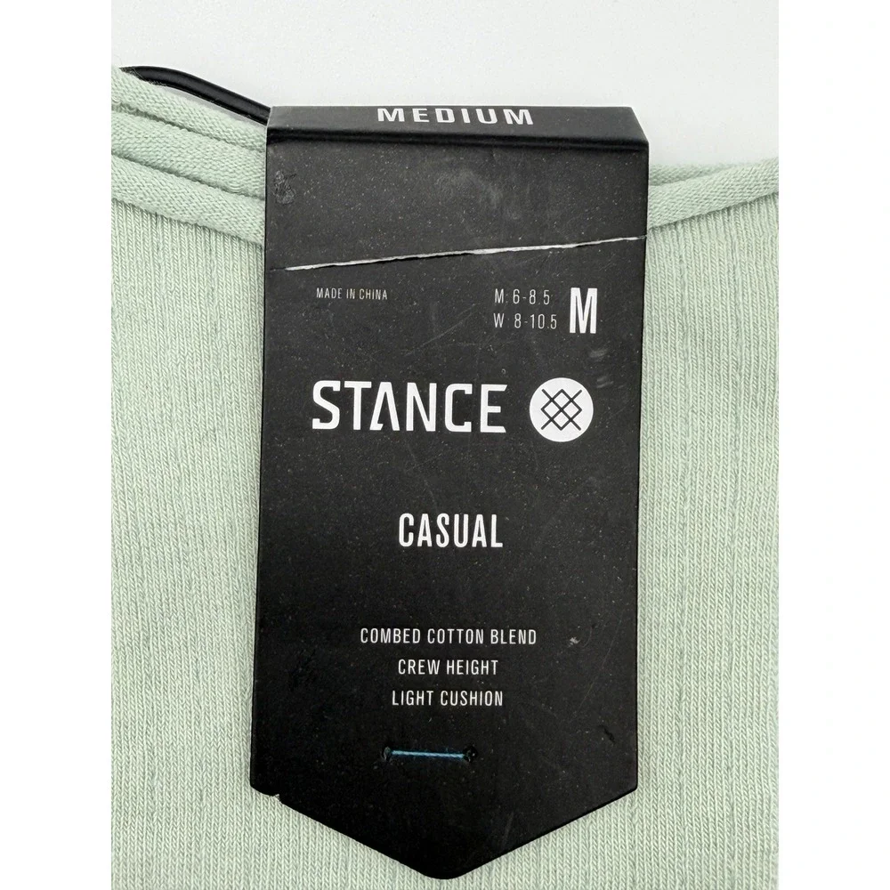 Stance Rolled Solid Crew Socks Pale Blue Womens Medium NWT W546C25ROL-PAB